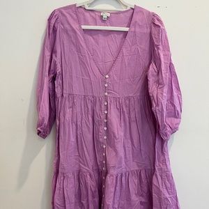Purple Button Up Dress